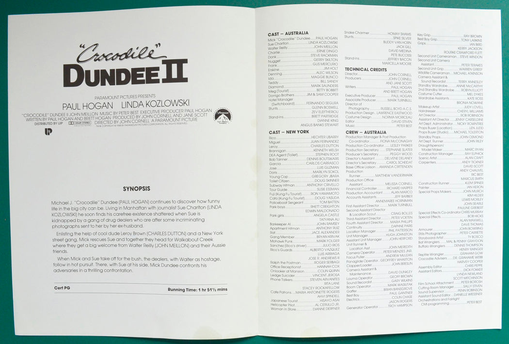 Crocodile Dundee II - Synopsis Booklet - Inside