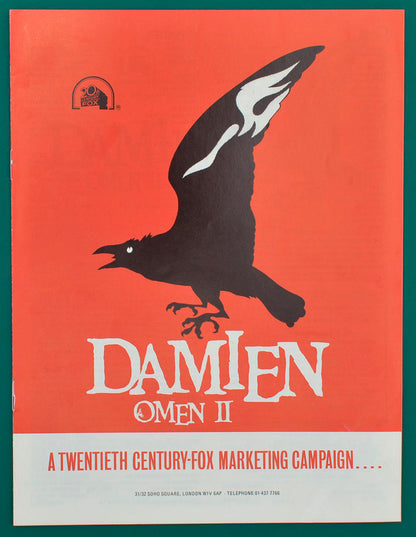 Damien : Omen II Original 8 Page Cinema Exhibitors Campaign Press Book + Synopsis / Credits Leaflet 