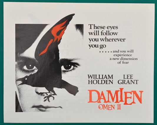 Damien : Omen II Original Cinema Synopsis / Credits Leaflet 