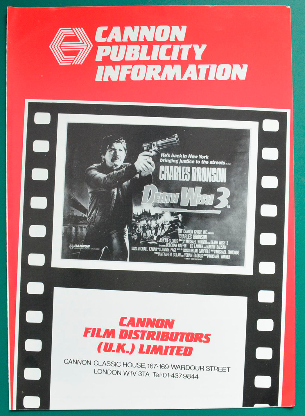 Death Wish 3 Original 4 Page Cinema Exhibitor's Campaign Press Book  