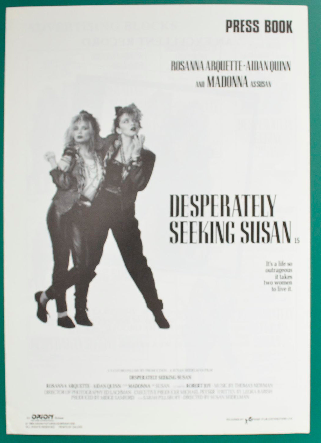 Desperately Seeking Susan Original 6 Page Cinema Exhibitor's Campaign Press Book  + Synopsis Booklet 