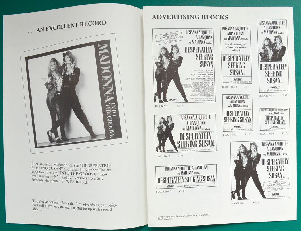 Desperately Seeking Susan - Press Book - Inside