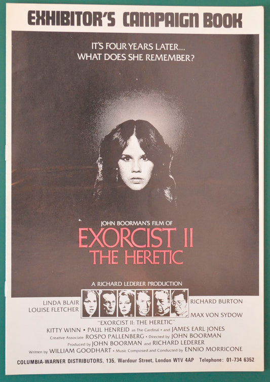 Exorcist II : The Heretic Original 8 Page Cinema Exhibitors Campaign Press Book + Synopsis / Credits Sheet 