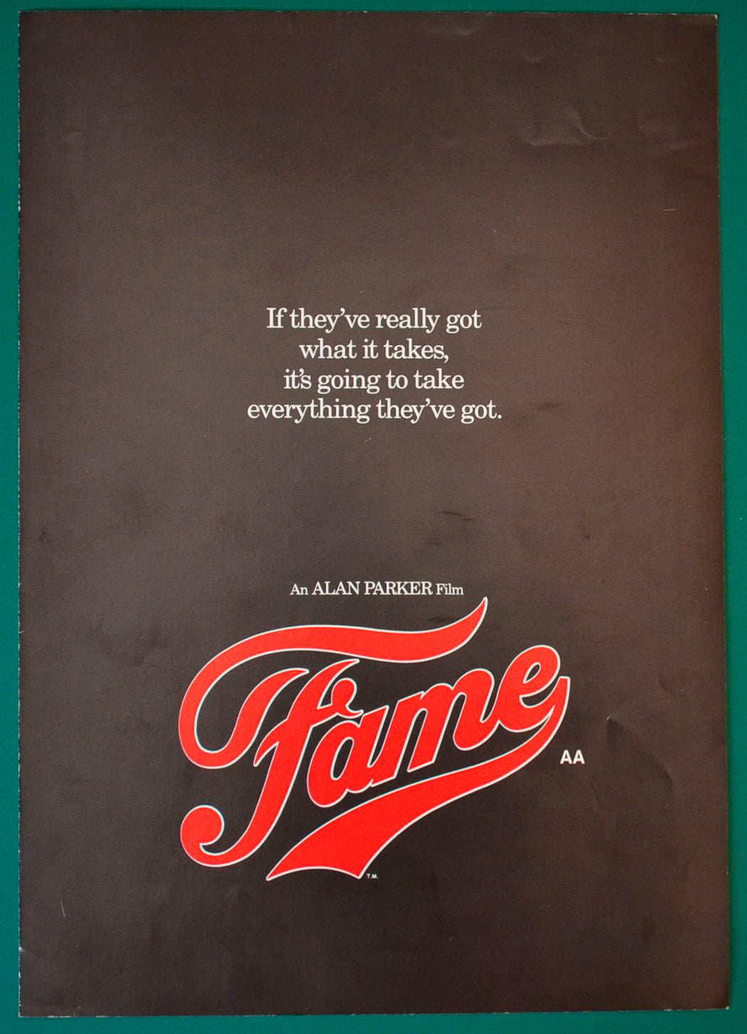 Fame Original 4 Page Cinema Exhibitors Synopsis / Credits Booklet  + Advertising Blocks Sheet 