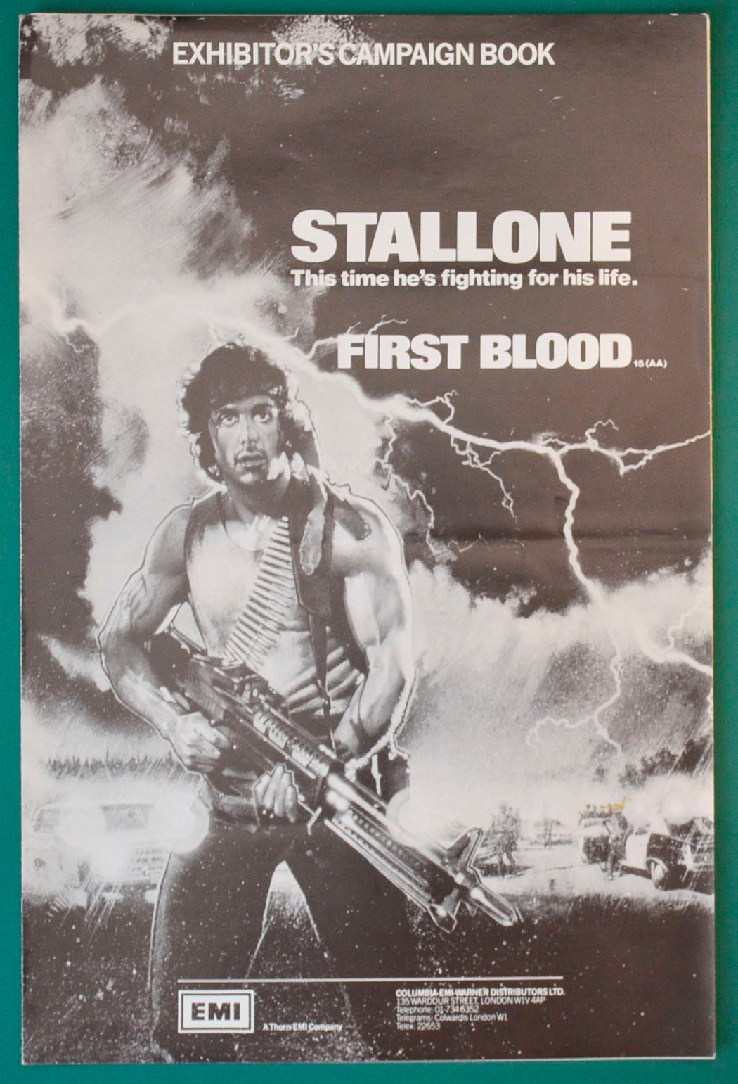 First Blood Original 6 Page Cinema Exhibitors Campaign Press Book + Synopsis Sheet 