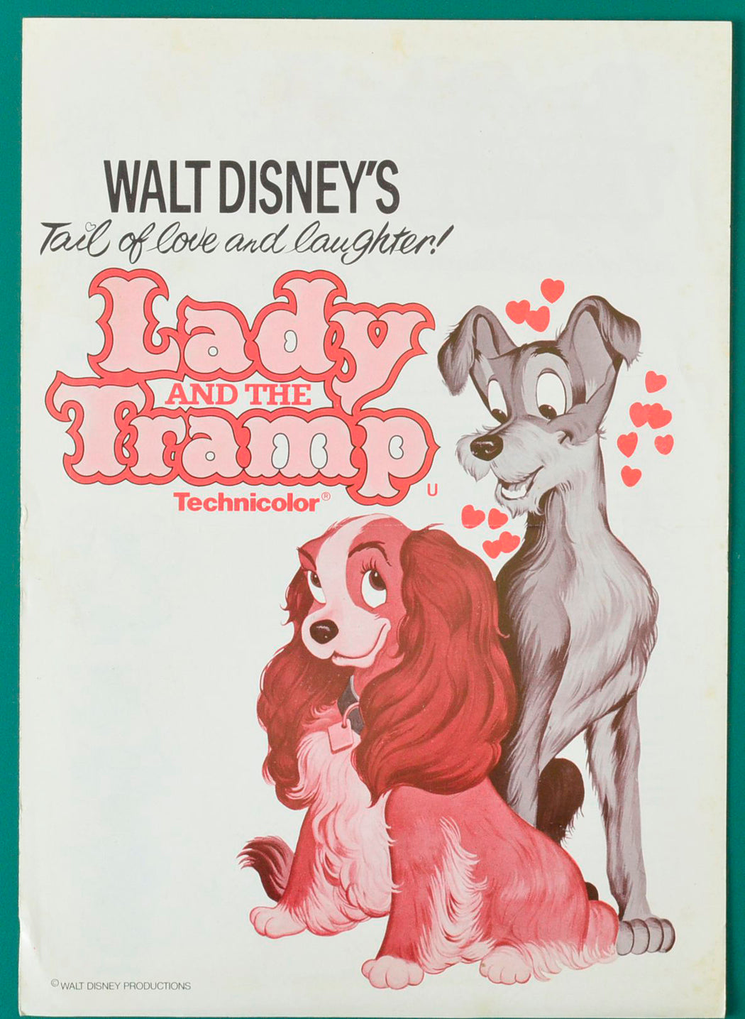 Lady And The Tramp Original 4 Page Cinema Exhibitors Synopsis / Credits Booklet 