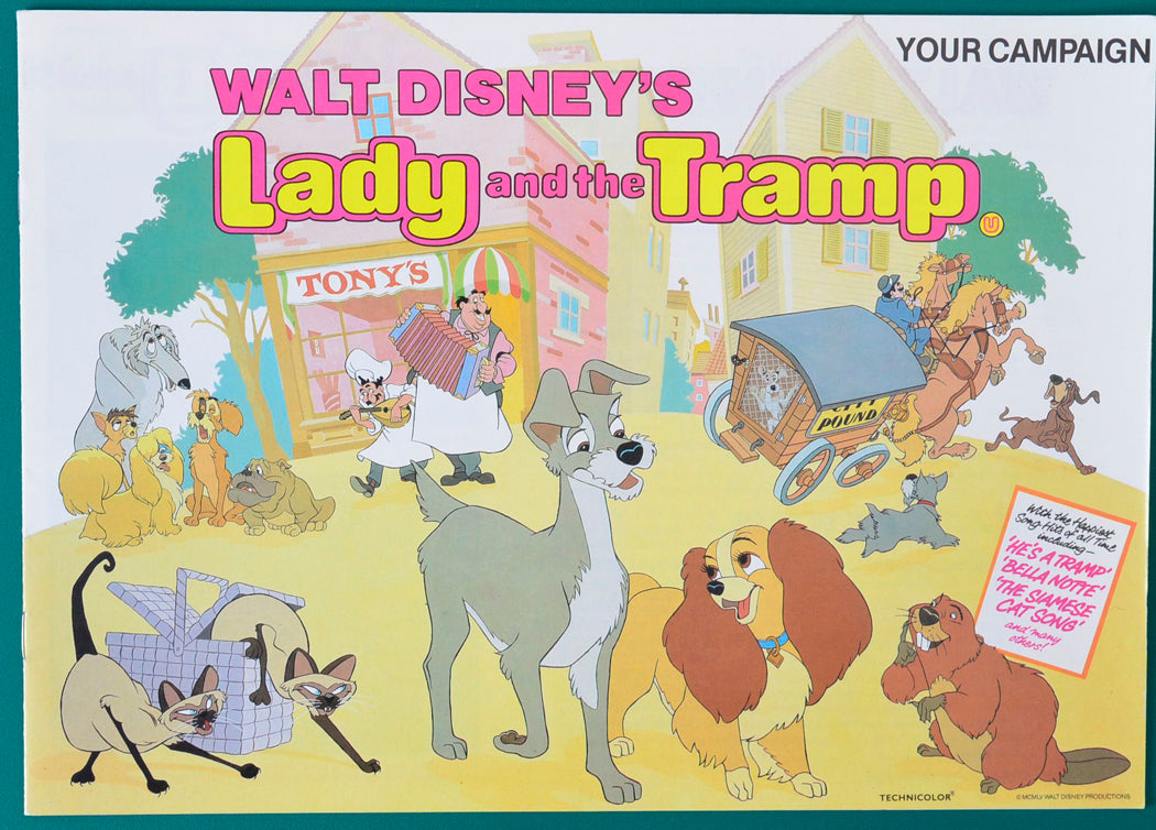 Lady And The Tramp Original 12 Page Cinema Exhibitors Campaign Press Book 