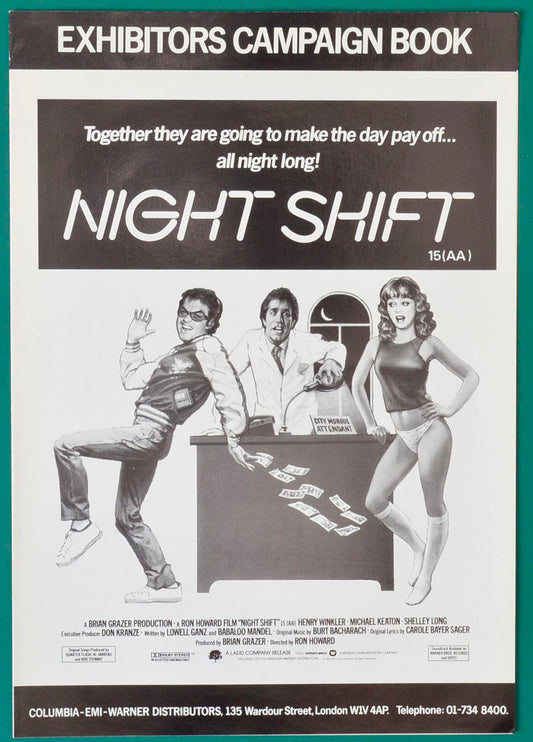 Night Shift Original 4 Page Cinema Exhibitors Campaign Press Book + Synopsis / Credits Sheet 