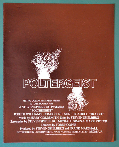 Poltergeist Original 4 Page Cinema Synopsis / Credits Leaflet + Advertising Blocks Sheet 