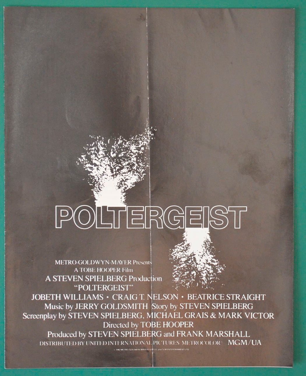 Poltergeist Original 4 Page Cinema Synopsis / Credits Leaflet 