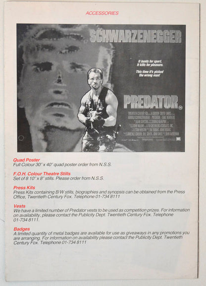 Predator - Press Book - Back