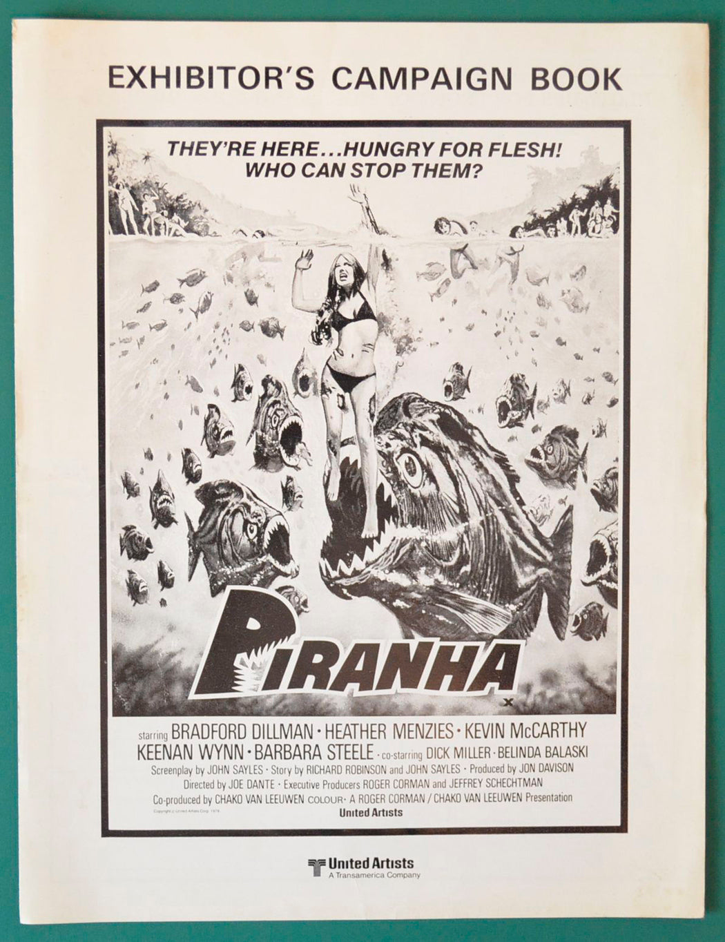 Piranha Original 6 Page Cinema Exhibitors Campaign Press Book + Synopsis / Credits Leaflet 