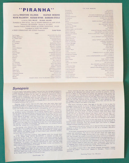 Piranha - Synopsis Leaflet - Inside width="125" height="158