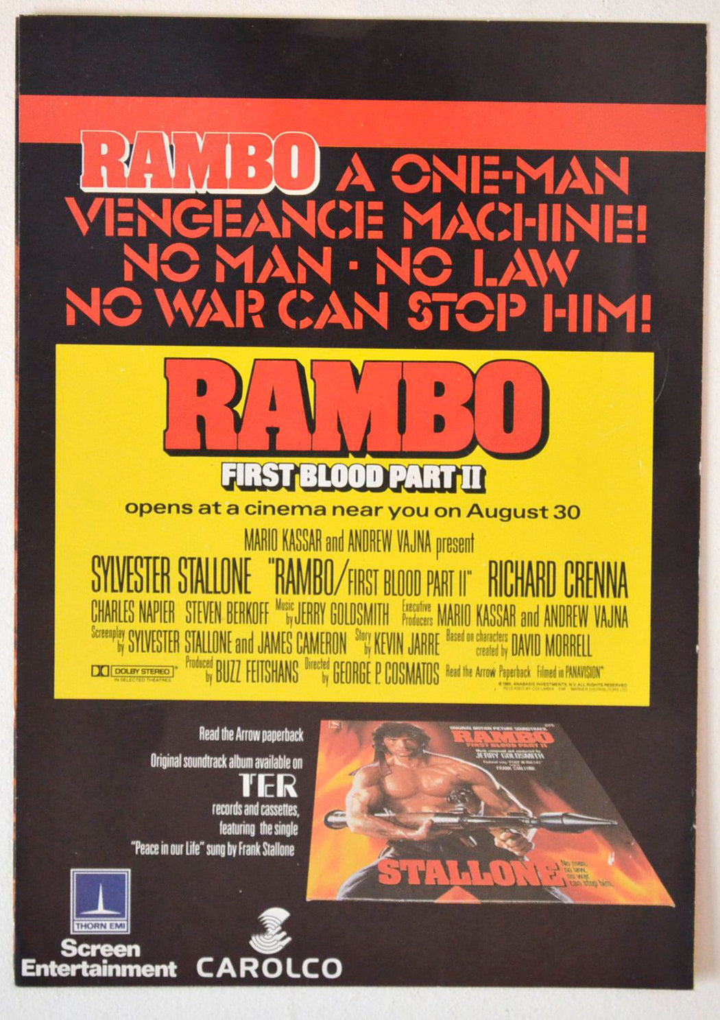 Rambo - Synopsis Leaflet - Back