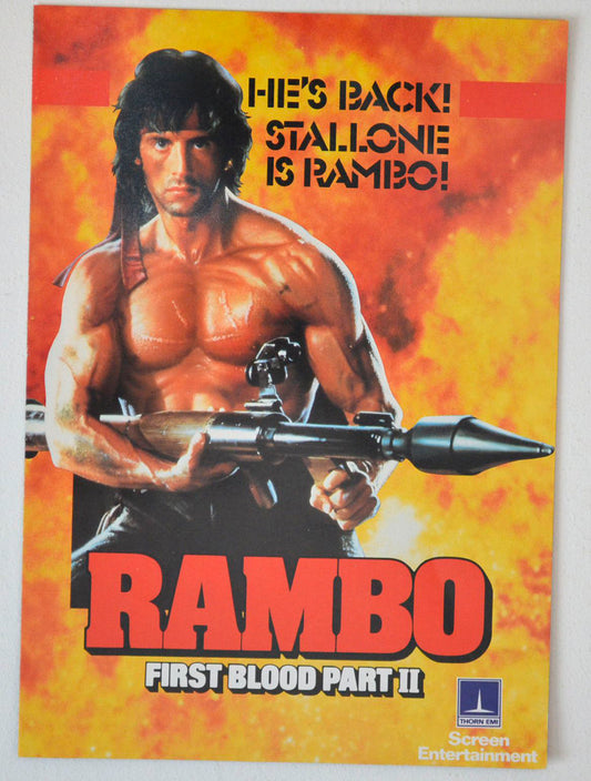 Rambo : First Blood Part II Original 4 Page Synopsis / Credits Leaflet 