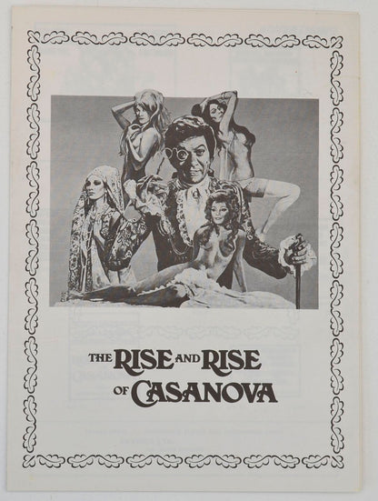 The Rise Of Casanova Original Synopsis / Credits Leaflet + Advertising Blocks Sheet 