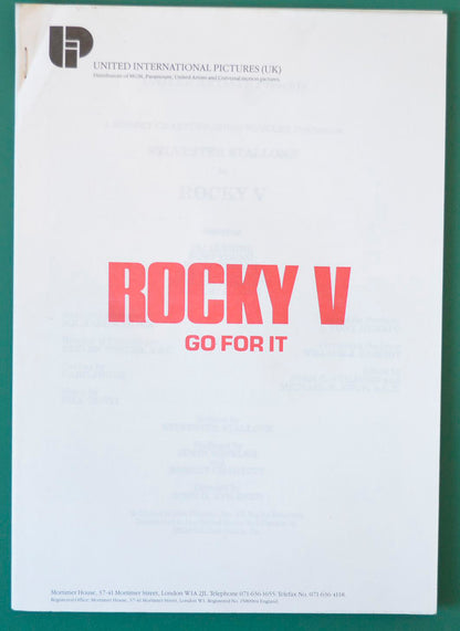 Rocky V - Production Info width="125" height="172