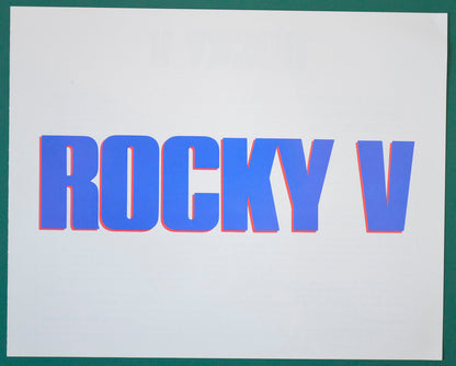 Rocky V Original Cinema Exhibitors Synopsis / Credits Booklet  + 32 Page Production Information Document  + Advertising Blocks Sheet 