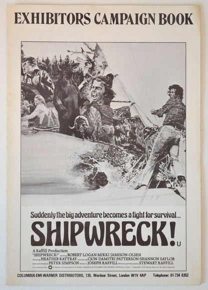 Shipwreck ! Original 6 Page Cinema Exhibitors Campaign Press Book 