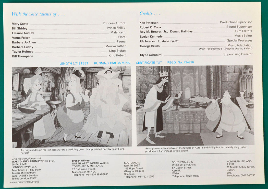 Sleeping Beauty - Synopsis Leaflet - back width="125" height="88