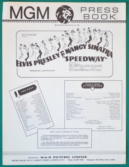 Speedway Original 4 Page Cinema Exhibitor's Campaign Book 