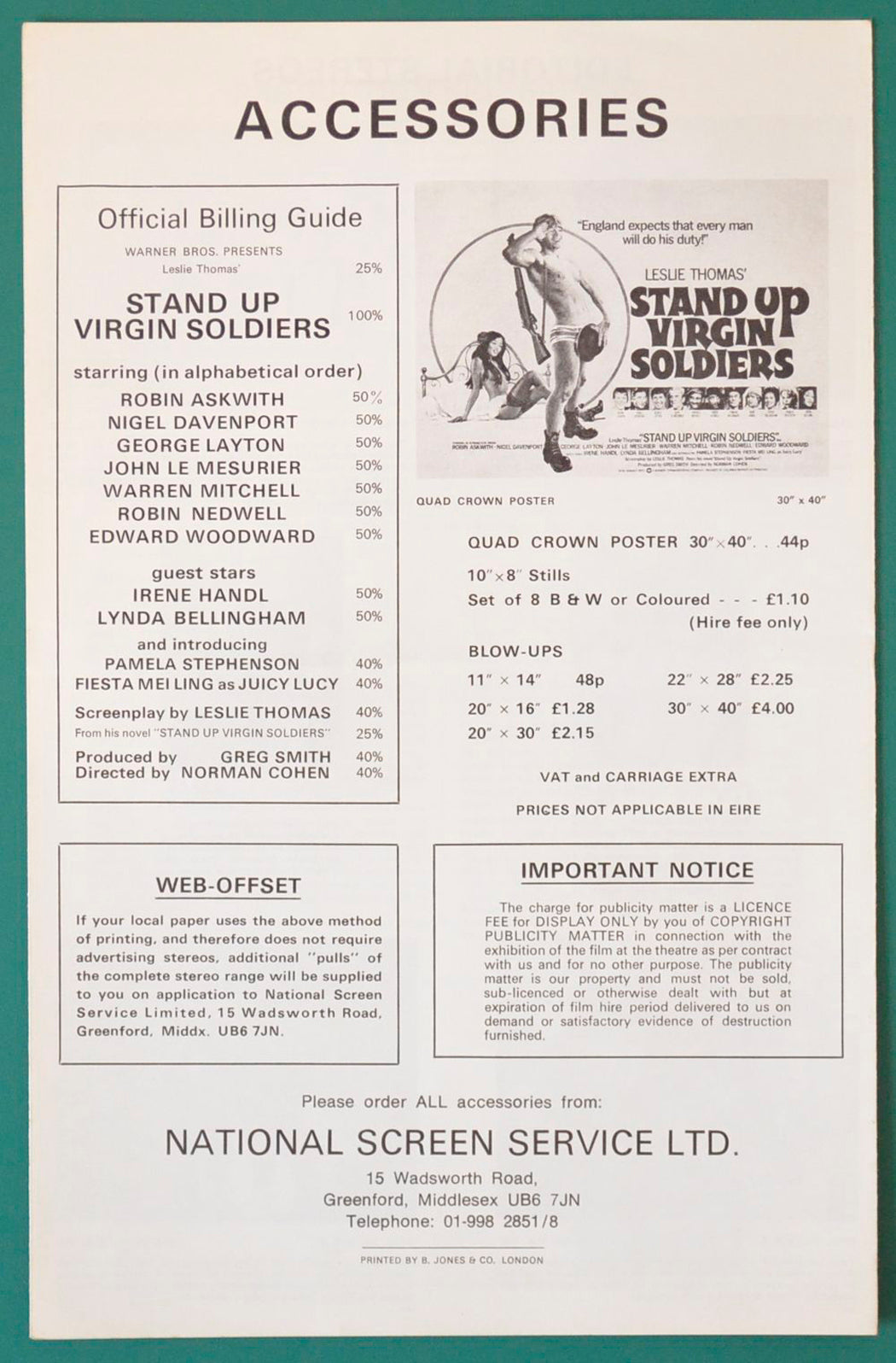 STAND UP VIRGIN SOLDIERS - Press Book - Back