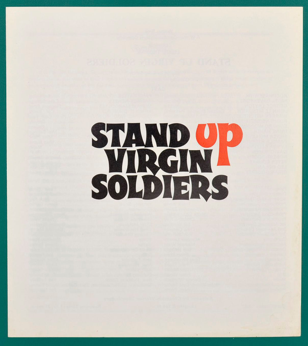 STAND UP VIRGIN SOLDIERS - Synopsis Leaflet - Front width="125" height="141