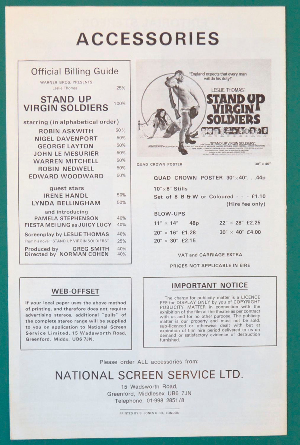 STAND UP VIRGIN SOLDIERS - Press Book - Back