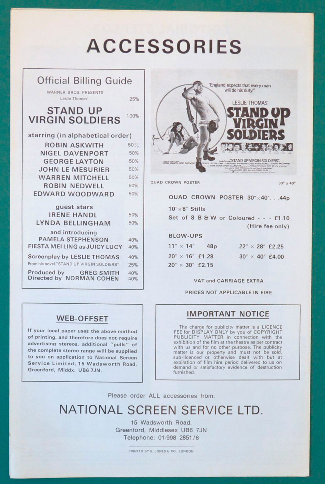 STAND UP VIRGIN SOLDIERS - Press Book - Back