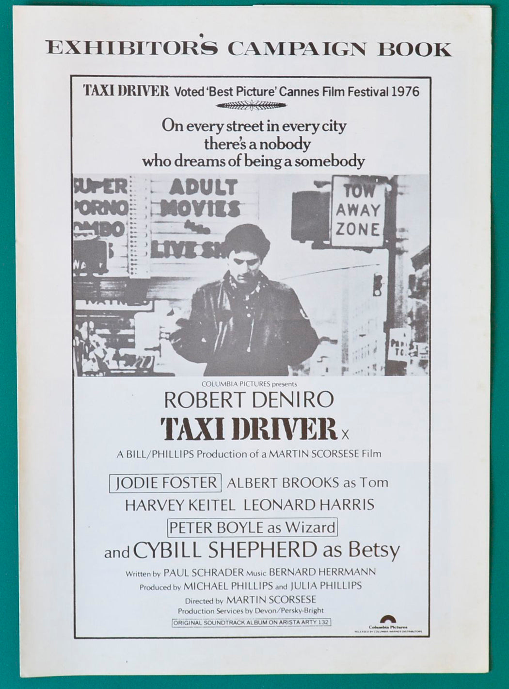 Taxi Driver Original 4 Page Cinema Exhibitor's Campaign Press Book 