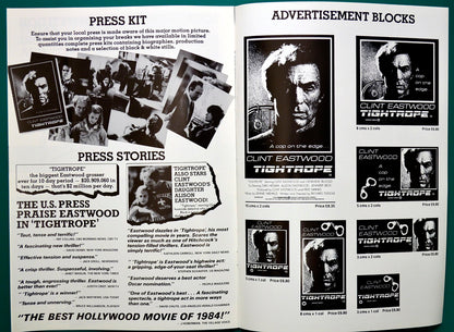 Tightrope Original 8 Page Cinema Exhibitors Campaign Press Book (inside)