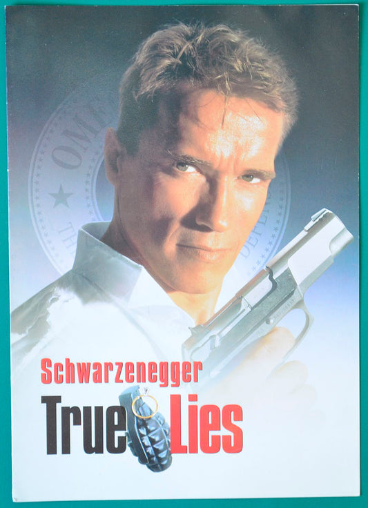 True Lies Original 4 Page Cinema Exhibitors Synopsis / Credits Card + Advertising Blocks Sheet 