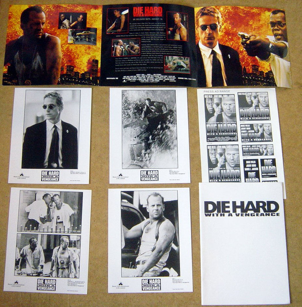 Die Hard With A Vengeance  Original Press Kit With 4 Black And White Stills 