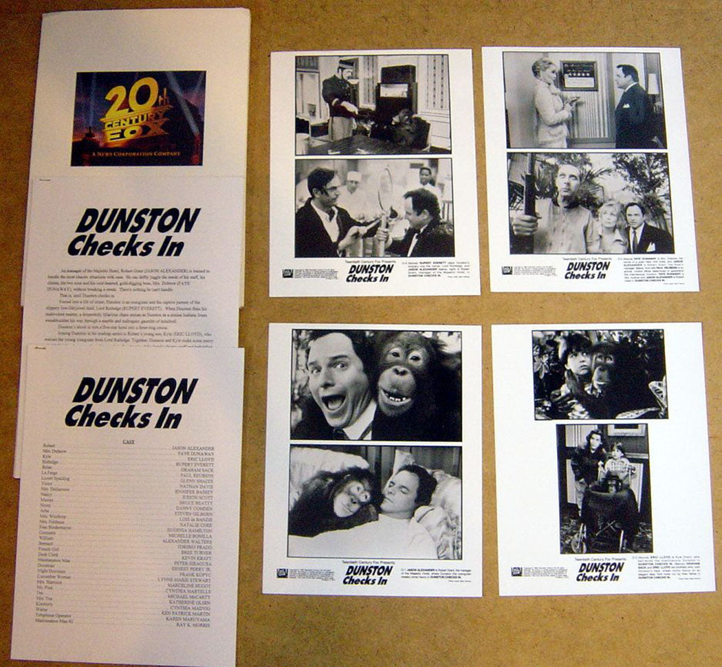 Dunston Checks In  Original Press Kit With 4 Black And White Stills 