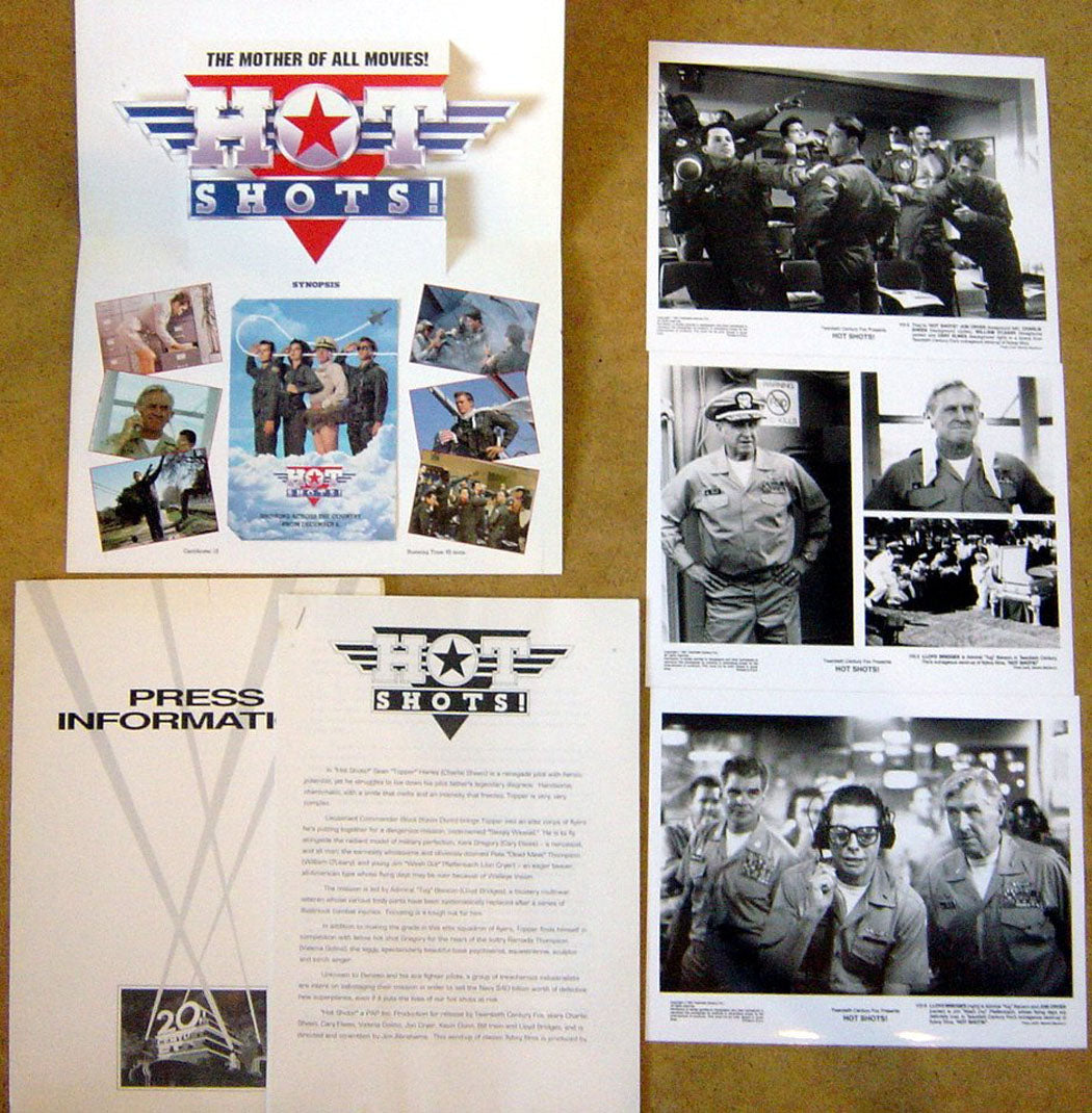 Hot Shots  Original Press Kit With 3 Black And White Stills 