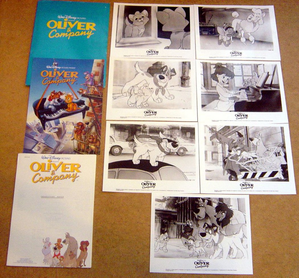 Oliver And Company  Original Press Kit With 7 Black And White Stills 