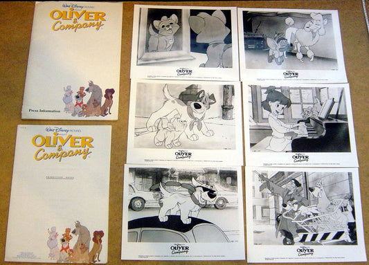 Oliver And Company  Original Press Kit With 6 Black And White Stills 