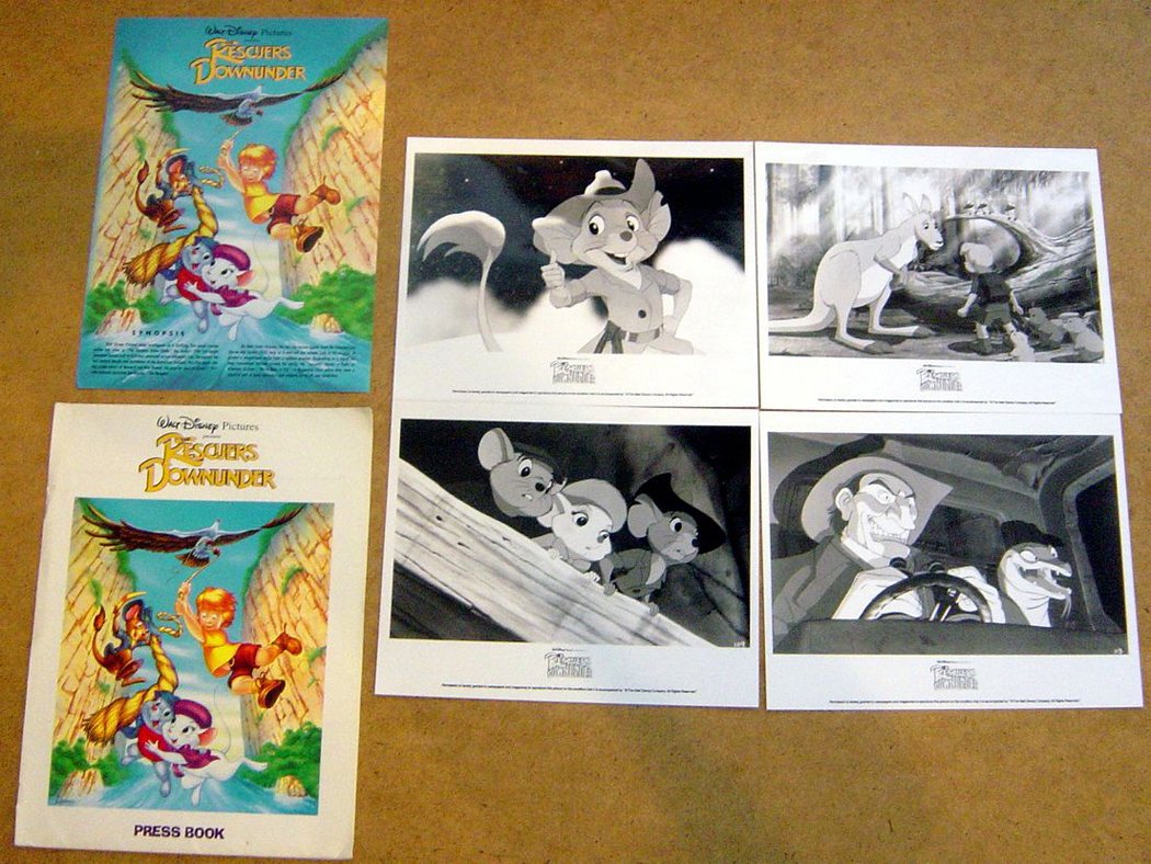 The Rescuers Down Under  Original Press Kit With 4 Black And White Stills 