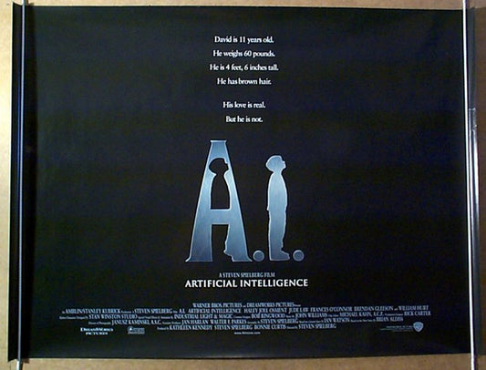 A.I  (Teaser Original Quad Movie Poster)  Original Quad Movie Poster  