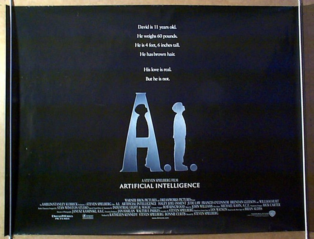 A.I  (Teaser Original Quad Movie Poster)  Original Quad Movie Poster  