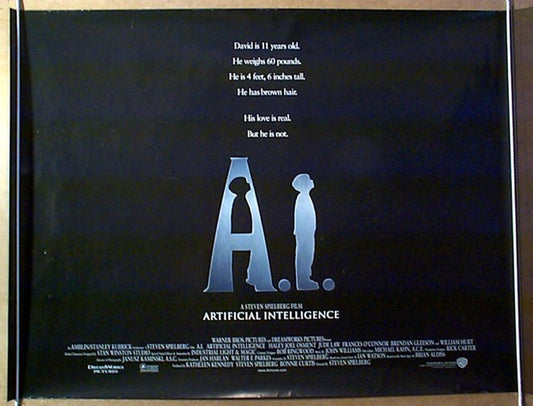 A.I  (Teaser Original Quad Movie Poster)  Original Quad Movie Poster  