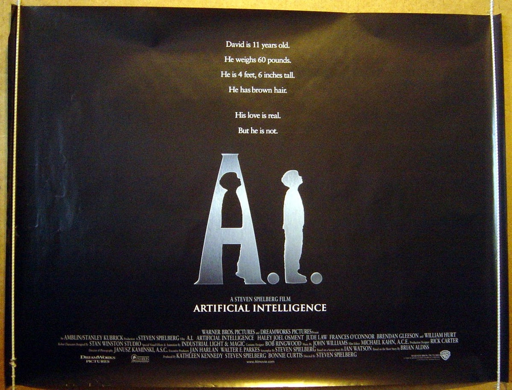 A.I  (Teaser Original Quad Movie Poster)  Original Quad Movie Poster  