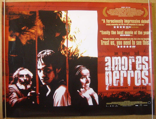 Amores Perros  (Love's A Bitch)  Original Quad Movie Poster  