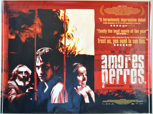 Amores Perros  (a.k.a. Love's A Bitch)  Original Quad Movie Poster  