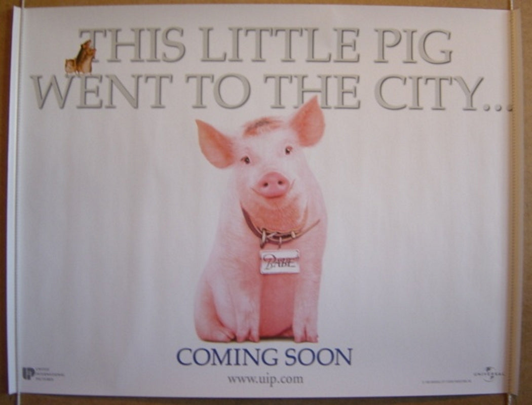 Babe : Pig In The City  (Teaser Original Quad Movie Poster)  Original Quad Movie Poster  