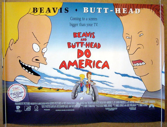 Beavis And Butthead Do America  Original Quad Movie Poster  