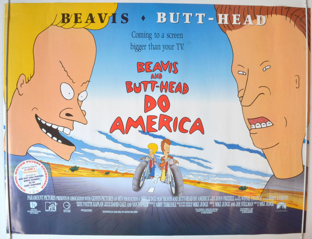 Beavis And Butthead Do America   Original British Quad Poster - Movie Poster 