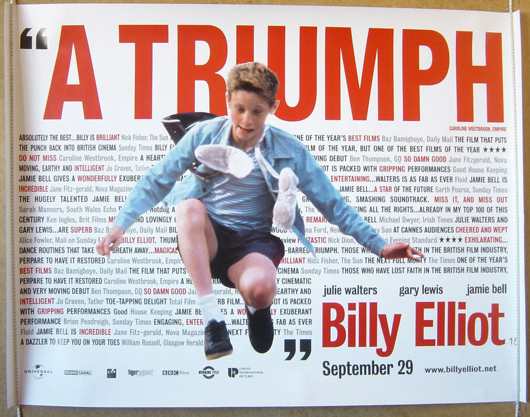 Billy Elliot  (Quotes Version)  Original Original Quad Movie Poster  