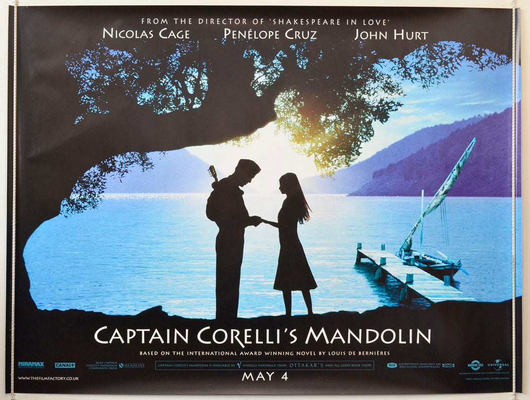 Captain Corellis' Mandolin  (Teaser / Advance Version)   Original British Quad Poster - Movie Poster