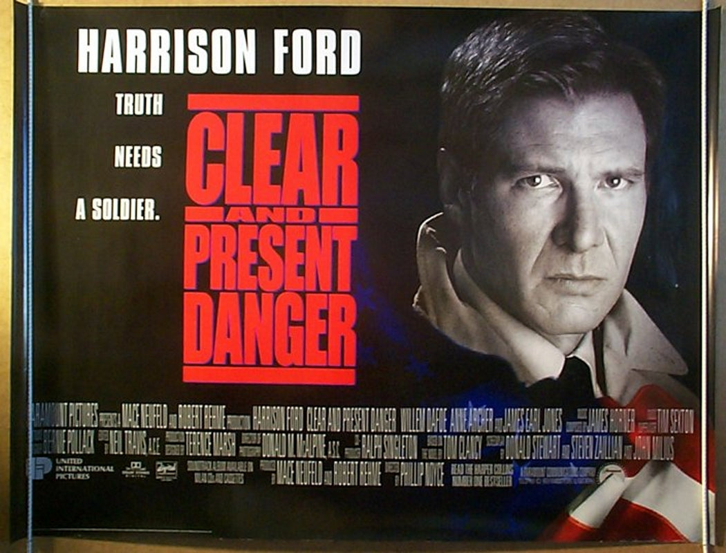 Clear And Present Danger  Original Quad Movie Poster  